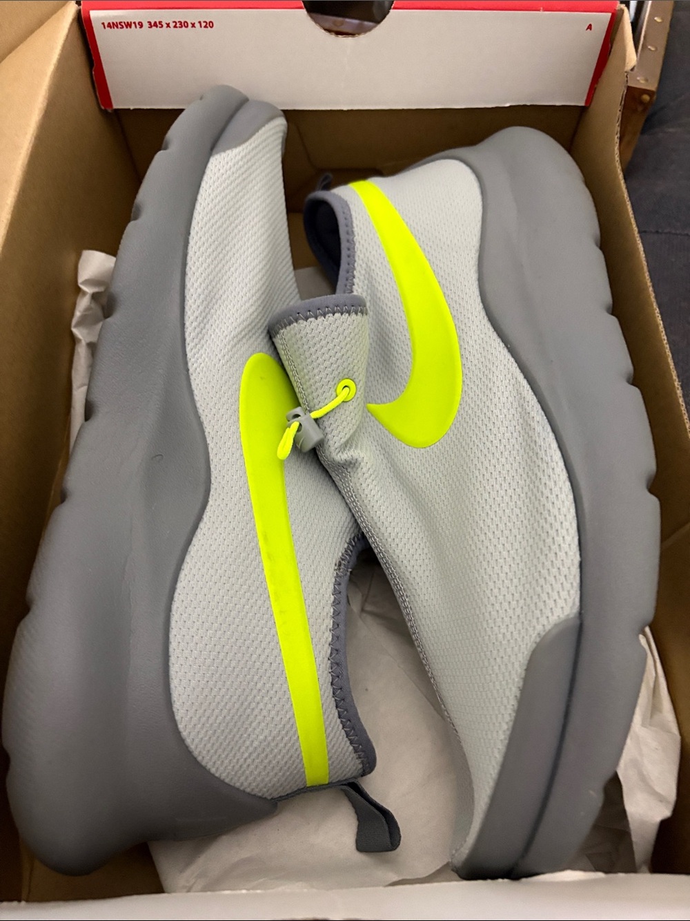 Nike Mensa Aptare Grey and Volt Slip-On Sneakers